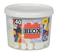 Giocattolo Blox. Mattoncini Piccoli 4x2. Barattolo 40 pezzi Colore Bianco Blox