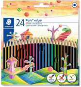Cartoleria Pastelli Staedtler Noris colour. Confezione 24 matite colorate assortite Staedtler
