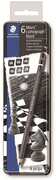 Cartoleria Matita Staedtler Mars Lumograph black. Astuccio in metallo 6 matite in grafite tipo carboncino Staedtler