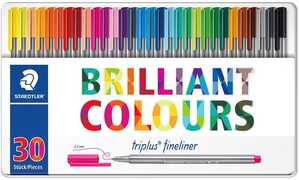 Cartoleria Pennarelli Fineliner Staedtler Brilliant Colours. Confezione 30 colori assortiti Staedtler