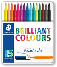 Cartoleria Pennarelli Staedtler triplus color. Scatola in metallo 15 colori assortiti Staedtler