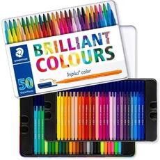 Cartoleria Pennarelli Staedtler triplus color. Scatola in metallo 50 colori assortiti Staedtler
