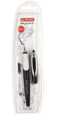 Cartoleria Penna stilografica Herlitz My.Pen con pennino in acciao inossidabile punta M, impugnatura ergonomica Nero-Bianco Herlitz