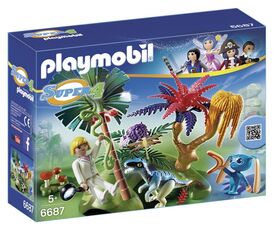 Giocattolo Playmobil Super 4. L'Isola Perduta con Alien e Raptor (6687) Playmobil