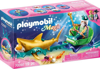 Giocattolo Playmobil 70097 - Magic - Re Dei Mari Con Carrozza E Squalo Playmobil