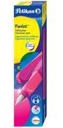 Cartoleria Penna stilografica Pelikan Twist ricaricabile per destrimani e mancini, impugnatura ergonomica triangolare Fucsia-Rosa Pelikan