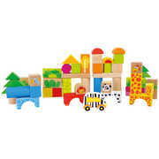 Giocattolo Secchiello Holzbausteine Zoo 50 pezzi Legler