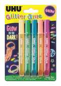 Cartoleria Colla Glitter in penna Metallic effetto metallic blister 5x10ml Uhu