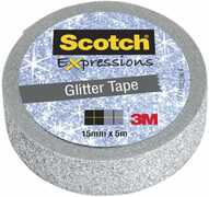 Cartoleria Nastro Decorativo Scotch Expressions Glitter Argento. Rotolo Singolo Scotch