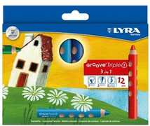 Cartoleria Pastelli Lyra Groove TripleOne. Scatola 12 matite colorate assortite Lyra