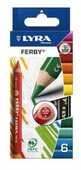 Cartoleria Pastelli Lyra Super Ferby Duo. Scatola 6 matite colorate assortite Lyra