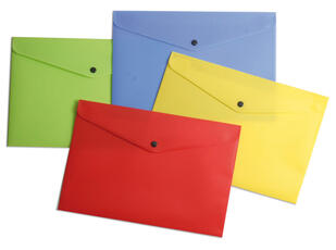 Cartoleria Busta A4 con bottone. Confezione 12 pezzi colori assortiti Beautone
