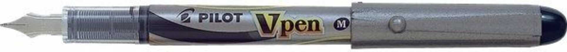 Cartoleria Penna stilografica Pilot V Pen Silver nero punta media Pilot