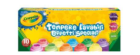 Cartoleria 10 Tempere Lavabili Effetti Speciali Crayola