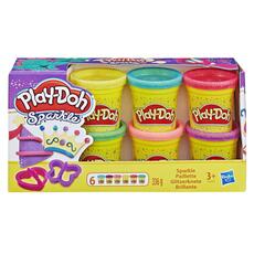 Giocattolo Play-Doh. Sparkle (6 Vasetti di pasta da modellare con glitter) Hasbro