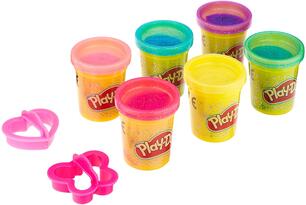 PLAYDOH SPARKLE PASTA DA MODELLARE 6 VASETTI FORMINE