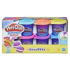 Giocattolo Play-Doh. Plus (Confezione da 8 vasetti di pasta da modellare per decorare, Kitchen Creations) Play-Doh