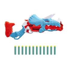 Giocattolo Nerf DinoSquad - Tricera-blast (blaster con alloggiamento per caricamento di 3 dardi, include 12 dardi Nerf Elite) Hasbro