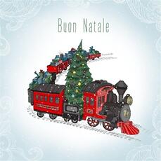 Cartoleria Biglietto Auguri Clear Creations Natale Trenino Origamo