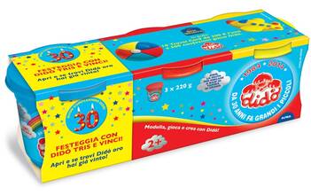 Giocattolo Didò Tris 3 x 220 g. Azzurro, rosso e giallo Didò