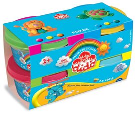 Giocattolo Didò Poker 4 x 100 g. Verde, giallo, magenta e azzurro Didò