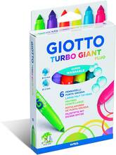 Cartoleria Pennarelli Giotto Turbo Giant Fluo. Scatola 6 colori assortiti Giotto