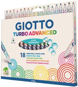 Cartoleria Pennarelli Giotto Turbo Advanced. Scatola 18 colori assortiti Giotto
