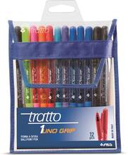 Cartoleria Penna a sfera Tratto 1Uno Grip. Scatola 12 colori assortiti Tratto