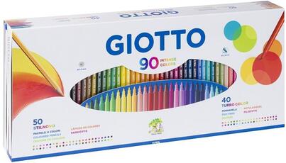 Cartoleria Colori Giotto Confezione da 90 - 50 pastelli + 40 pennarelli Giotto