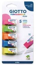 Cartoleria Gomma Giotto Minigomma Fluo. Confezione 5 pezzi Giotto
