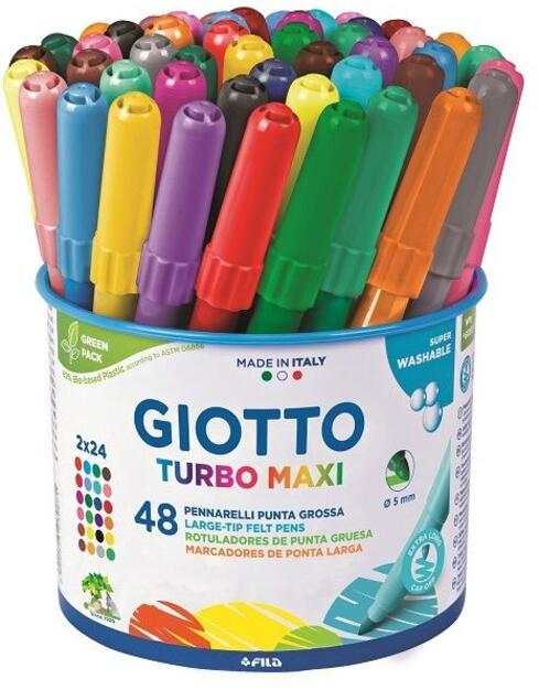 Pennarelli Giotto Turbo Maxi Barattolo Colori Assortiti 48 Pezzi Giotto Cartoleria E Scuola Ibs