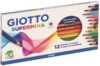 Cartoleria Pastelli Giotto Supermina. Scatola 12 matite colorate assortite Giotto