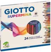 Cartoleria Pastelli Giotto Supermina. Scatola 24 matite colorate assortite Giotto