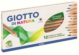 Cartoleria Pastelli Giotto di Natura. Scatola 12 matite colorate assortite Giotto