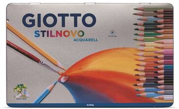 Cartoleria Pastelli acquerellabili Giotto Stilnovo Acquarell. Scatola in metallo 36 matite colorate Giotto