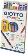 Cartoleria Pastelli Giotto Stilnovo Cancellabile. Scatola 10 matite colorate assortite + gomma e temperino Giotto