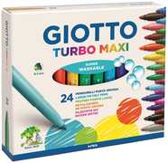 Cartoleria Pennarelli Giotto Turbo Maxi. Scatola 24 colori assortiti Giotto