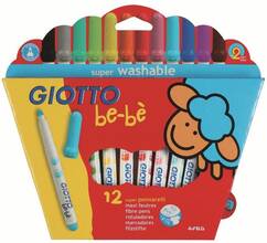 Cartoleria Pennarelli Superpennarelli Giotto be-bè. Astuccio 12 colori assortiti Giotto