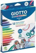 Cartoleria Pennarelli per tessuto Giotto Decor Textile. Scatola 12 colori assortiti Giotto