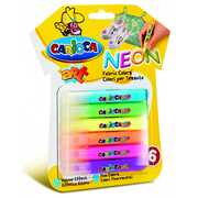 Cartoleria Colori per tessuto Fabric Paints 6 x 10,5 ml. Neon Carioca