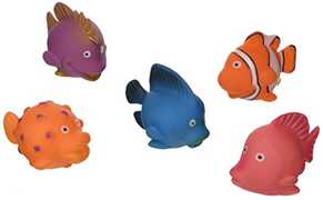 Giocattolo Gummy Gommy Spruzzarelli. Simpatici Amici per il Bagnetto 5 pezzi RSToys
