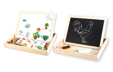 Giocattolo Giochi In Legno. Lavagna 2 In 1 Fattoria Grandi Giochi