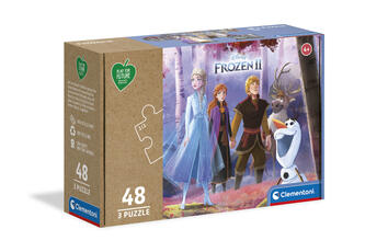 Giocattolo Clementoni Play For Future Disney Frozen 2 3x48 pezzi materiali 100% riciclati Made in Italy, puzzle bambini 4 anni+, 25255 Clementoni