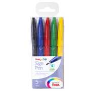 Cartoleria Penna Pentel Sign Pen con punta in fibra. Confezione 5 colori assortiti Pentel