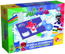 Giocattolo Pj Masks Super Pigiamini. Scuola di disegno con Spray Colour Lisciani