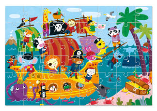 Giocattolo Ludattica Giant Puzzle 48 Pcs La Nave Dei Pirati Ludattica