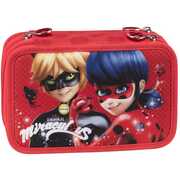Cartoleria Astuccio attrezzato 3 zip Miraculous Panini