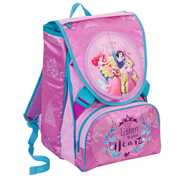 Cartoleria Zaino estensibile Disney Princess + Astuccio attrezzato 3 zip. Con bambola Seven