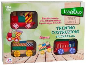 Giocattolo Trenino in legno traninabile 16 pezzi Globo