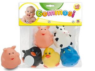 Giocattolo Gommosi. Palline Animali Funny In Vinile Busta 5 Pz Teorema